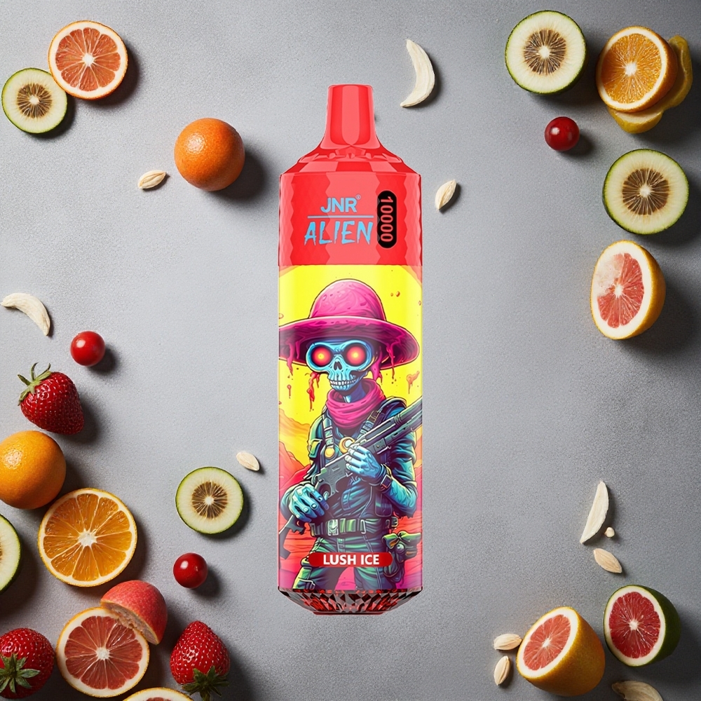 JNR Alien 10000 Puffs Lush Ice (Jäämarja) 850mAh Type-C Finland wholesale RGB-valot