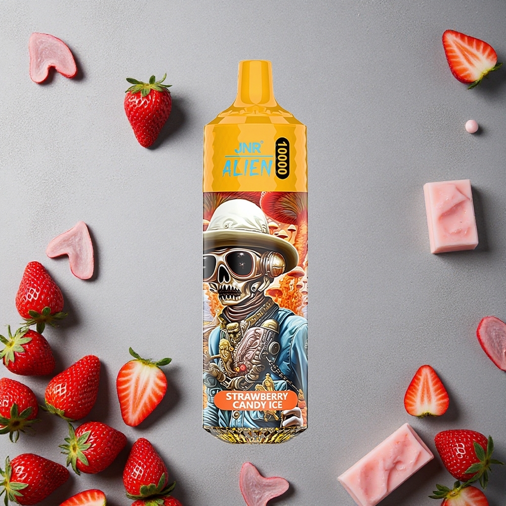 JNR Alien 10000 Puffs Mansikka-Karkki-Jää 20ml nestemäistä Finland wholesale RGB-valot