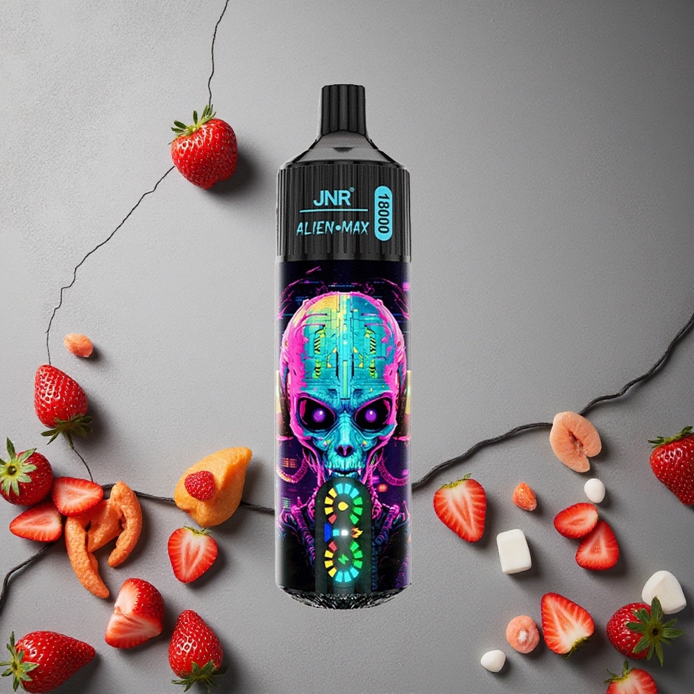JNR Alien Max 18000 Puffs Hubba Bubba Mansikka Finland wholesale Älykäs LED-näyttö & Kaksoisverkkokela