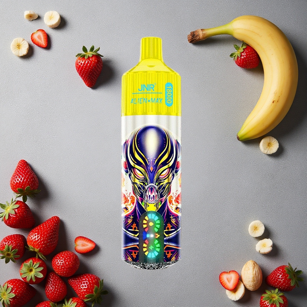 JNR Alien Max 18000 Puffs Mansikka-Banaani Finland wholesale Älykäs LED-näyttö & Kaksoissydän