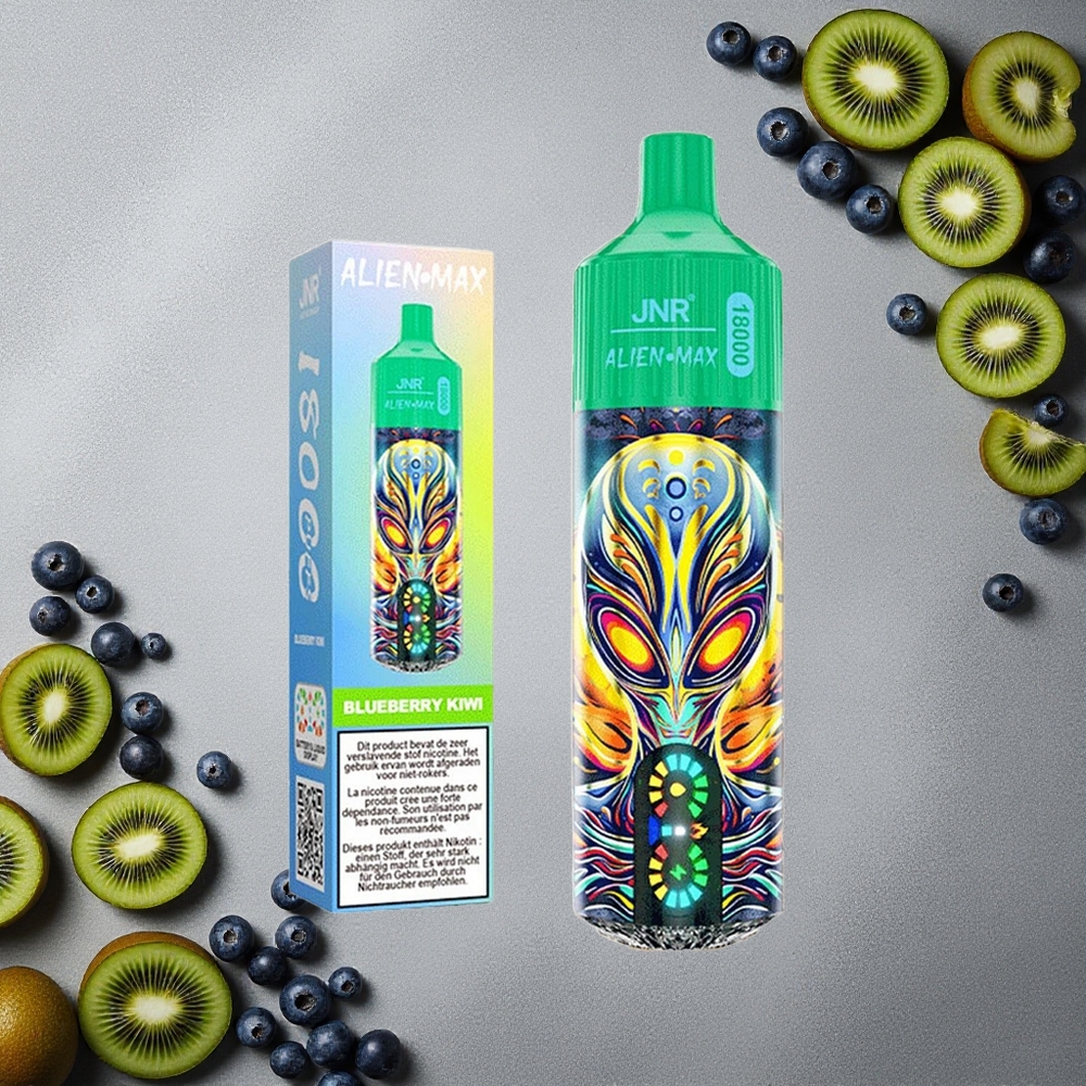 JNR Alien Max 18000 Puffs Mustikka-Kiivi Finland wholesale Älykäs LED-näyttö & Kaksoissydän