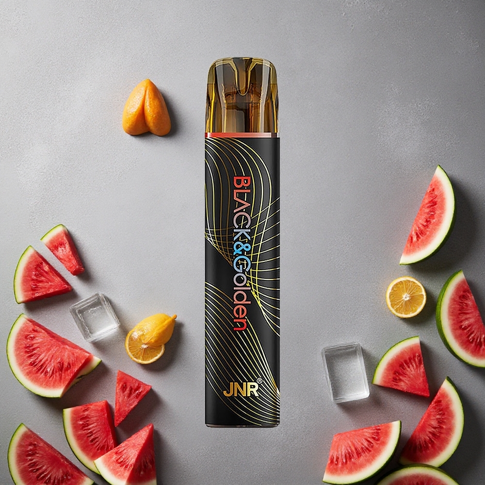 JNR Black&Golden 800 Puffs Kertakäyttöinen Vape Vesimeloni-Jää Finland wholesale 550mAh