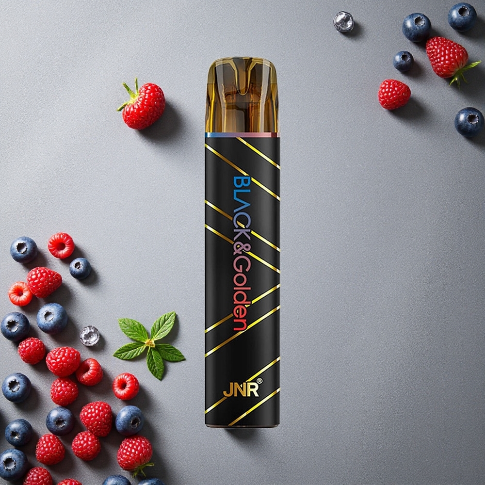 JNR Black&Golden 800 Puffs Mustikka-Hapanvadelma Finland wholesale 550mAh Akku 2ml Nestemäärä