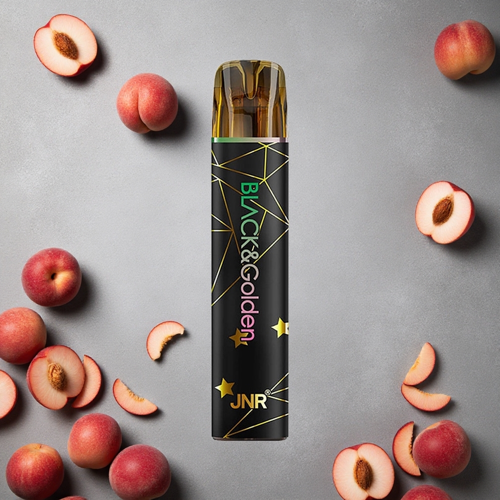 JNR Black&Golden 800 Puffs persikka Kertakäyttöinen Vape Finland wholesale 2ml TPD