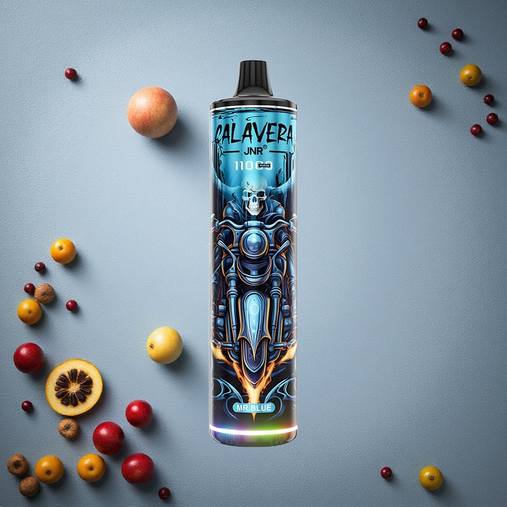 JNR Calavera 11000 Puffs Kertakäyttöinen Vape Mr Blue (Sininen) Type-C latausliitin 21ml nestemäärä Finland wholesale