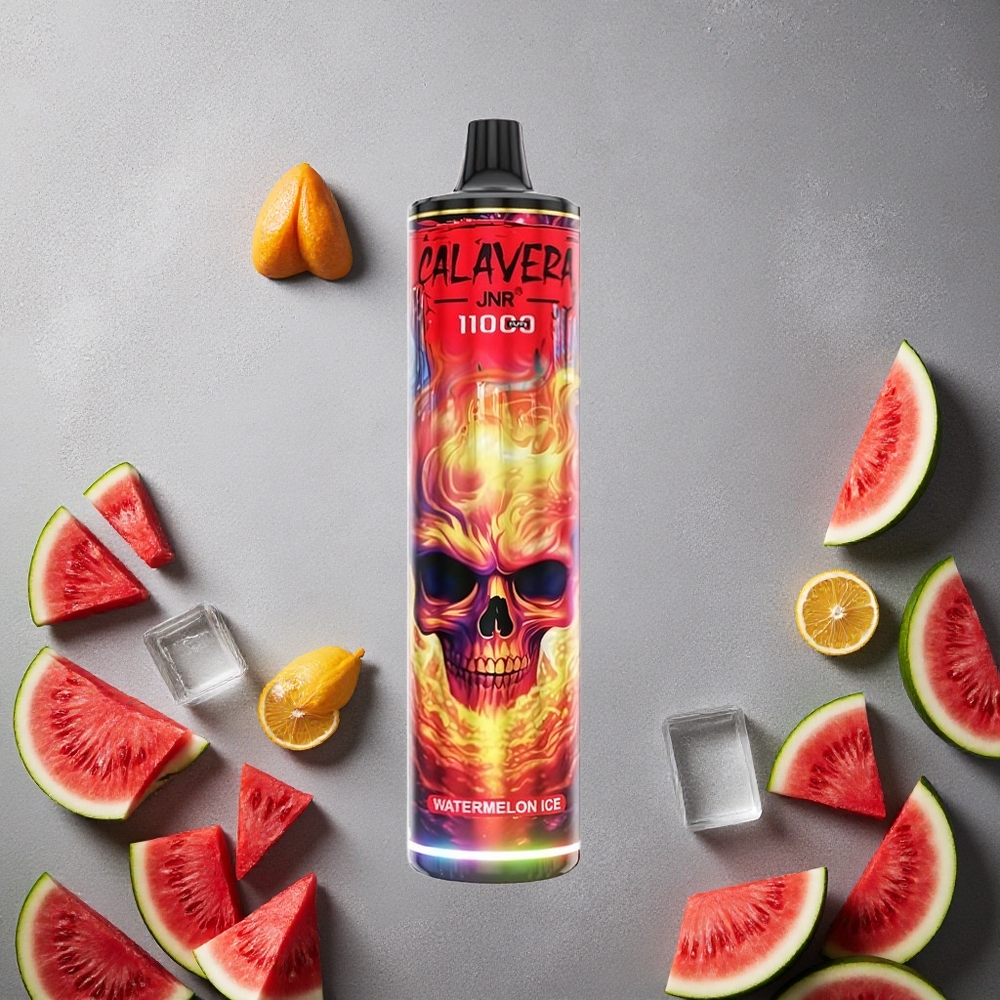 JNR Calavera 11000 Puffs Kertakäyttöinen Vape Vesimeloni-Jää Finland wholesale USB-C-latausliitin 21ml nestetankki