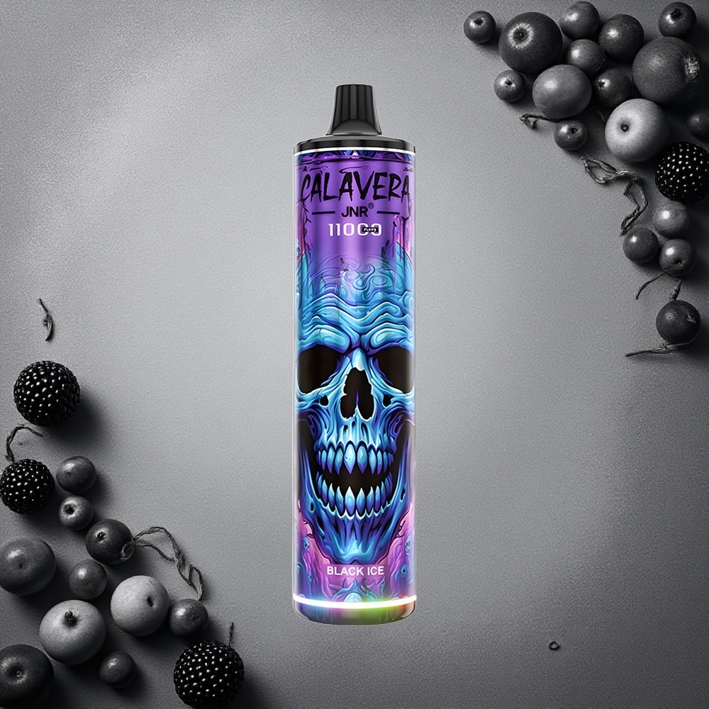 JNR Calavera 11000 Puffs Mustajää Finland wholesale Type-C latausliitin 21ml nestetankki