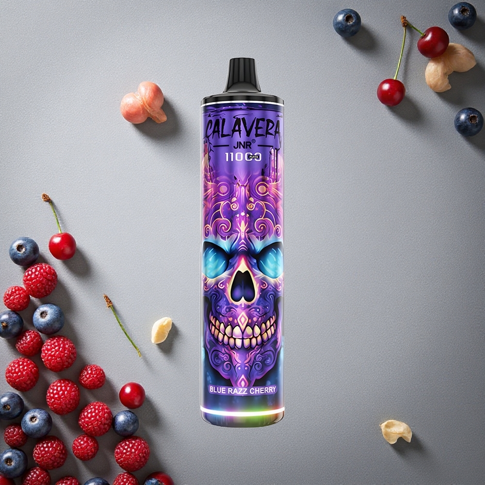 JNR Calavera 11000 Puffs Sininen Vadelma-Kirsikka Finland wholesale Type-C latausliitäntä 21ml nestetilavuus