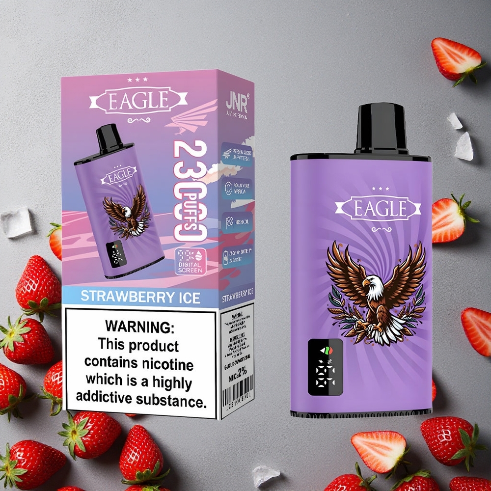 JNR EAGLE Smart 23000 Puffs Kertakäyttöinen Vape Mansikka-Jää Finland wholesale Näyttö 25ml nestemäärä