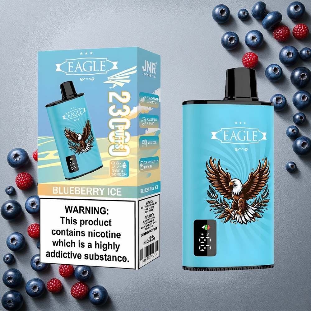 JNR EAGLE Smart 23000 Puffs Mustikka-Jää Kertakäyttöinen Vape Finland wholesale 1.0ohm Mesh Coil Säädettävä Ilmanvirtaus
