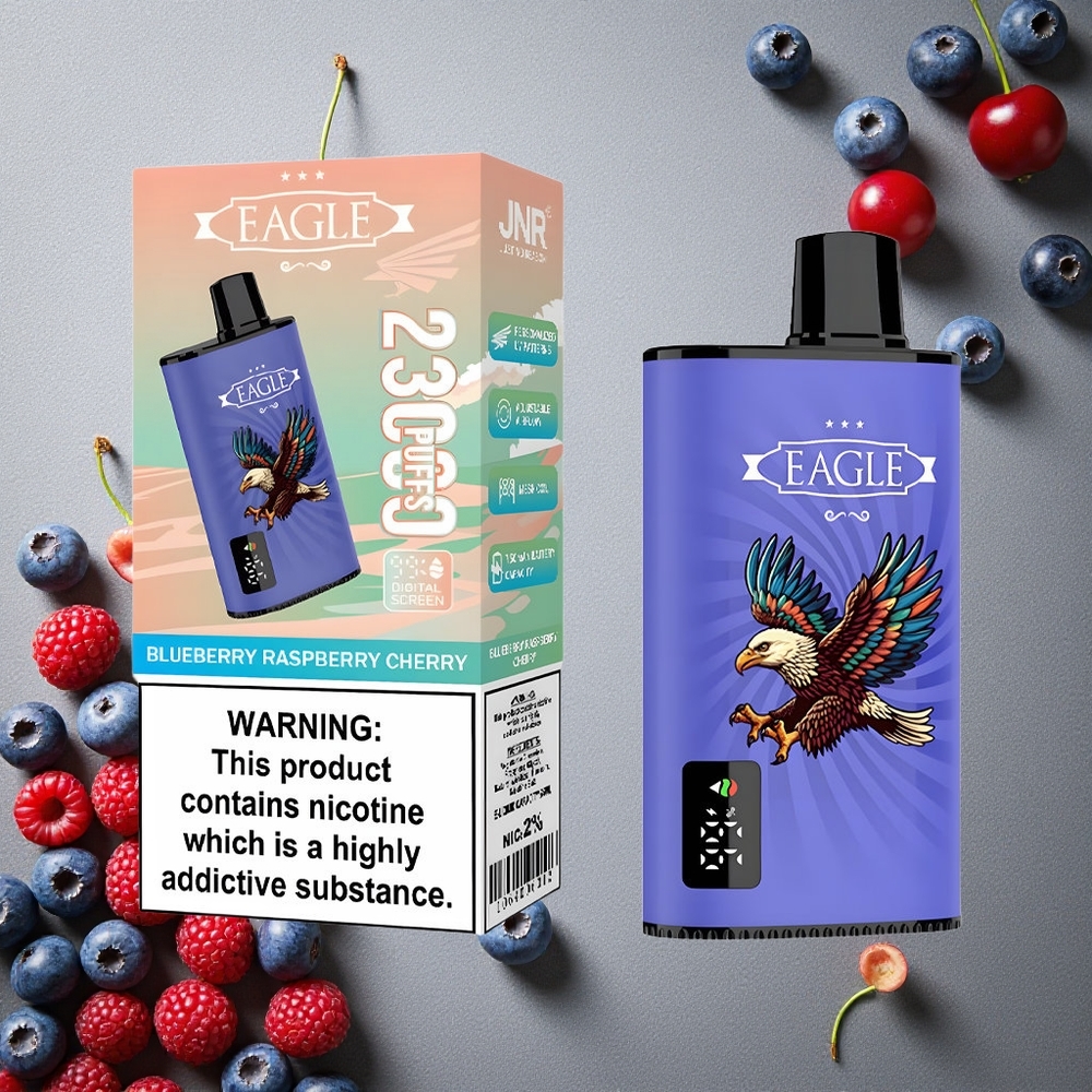 JNR EAGLE Smart 23000 Puffs Mustikka Vadelma Kirsikka Finland wholesale Digitaalinäyttö 25ml nestemäärä