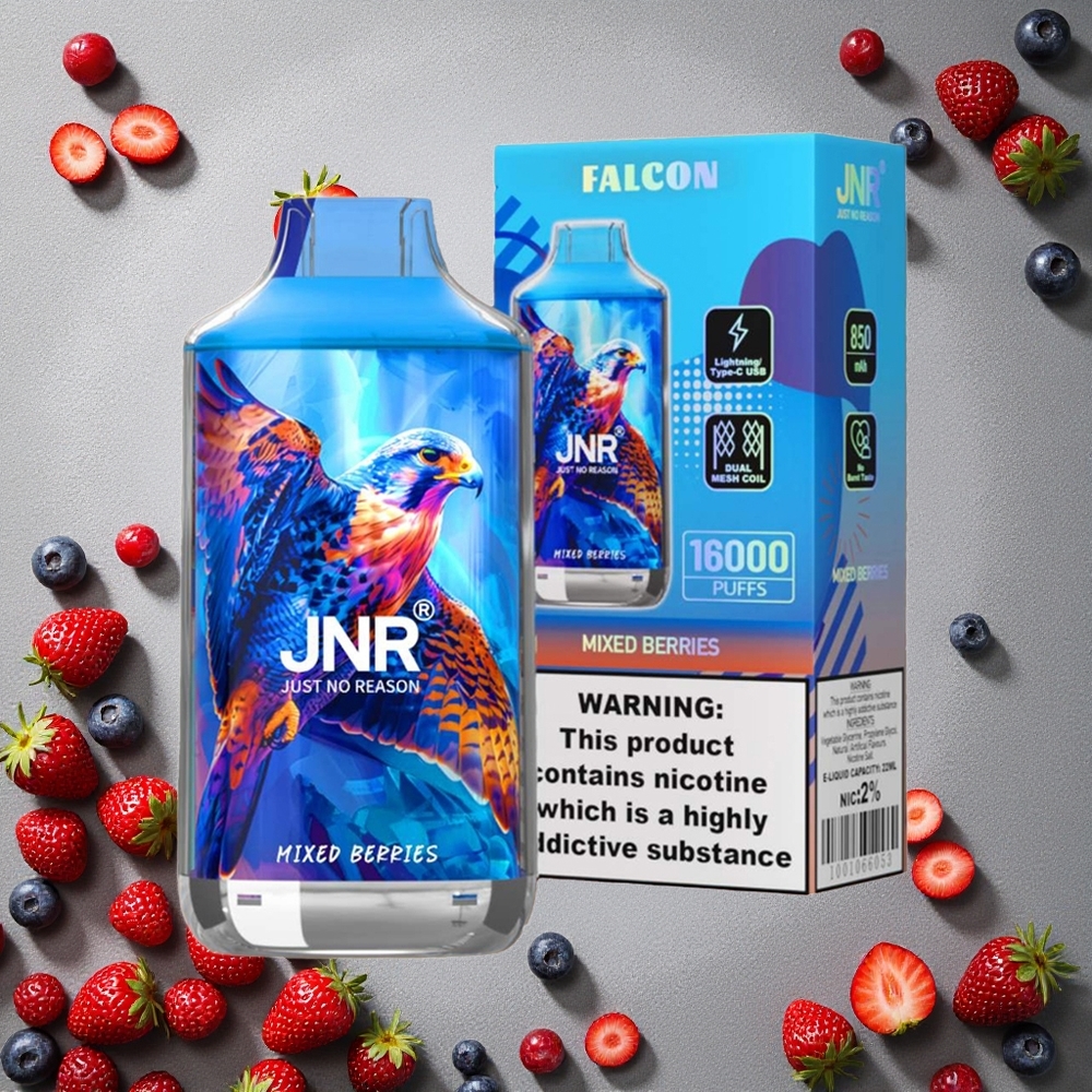 JNR Falcon 16000 Puffs Mixed Berries (Marjasekoitus) Finland wholesale 850 mAh Akku 22ml Nestemäis