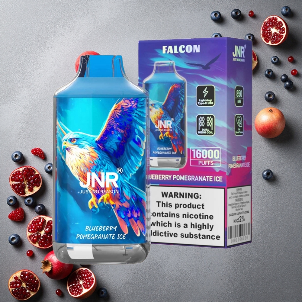 JNR Falcon 16000 Puffs Mustikka Granaatti Jää Finland wholesale 850 mAh 22ml