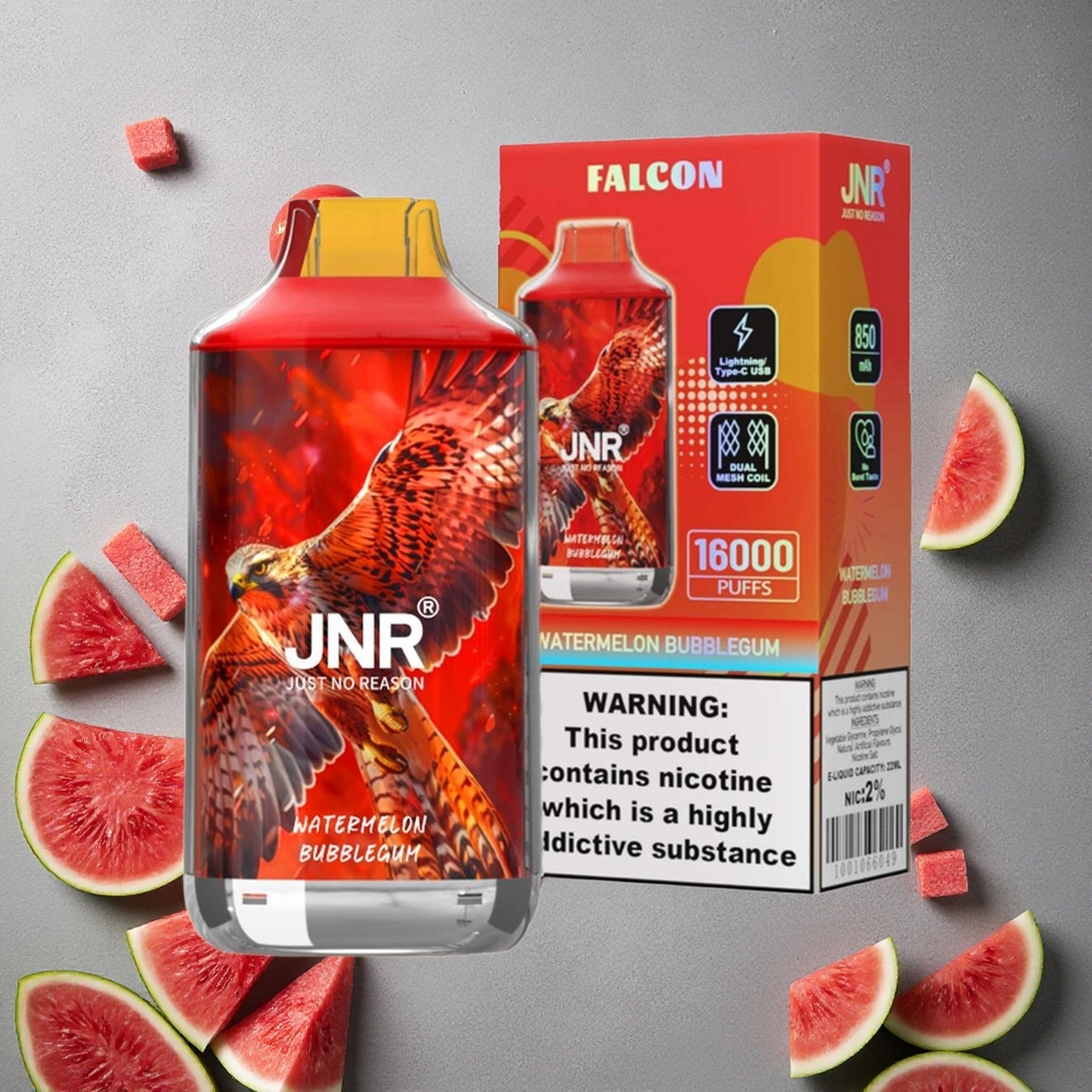 JNR Falcon 16000 Puffs Vesimeloni-Kuplakumi Finland wholesale 850 mAh Akku 22ml Nestemäärä