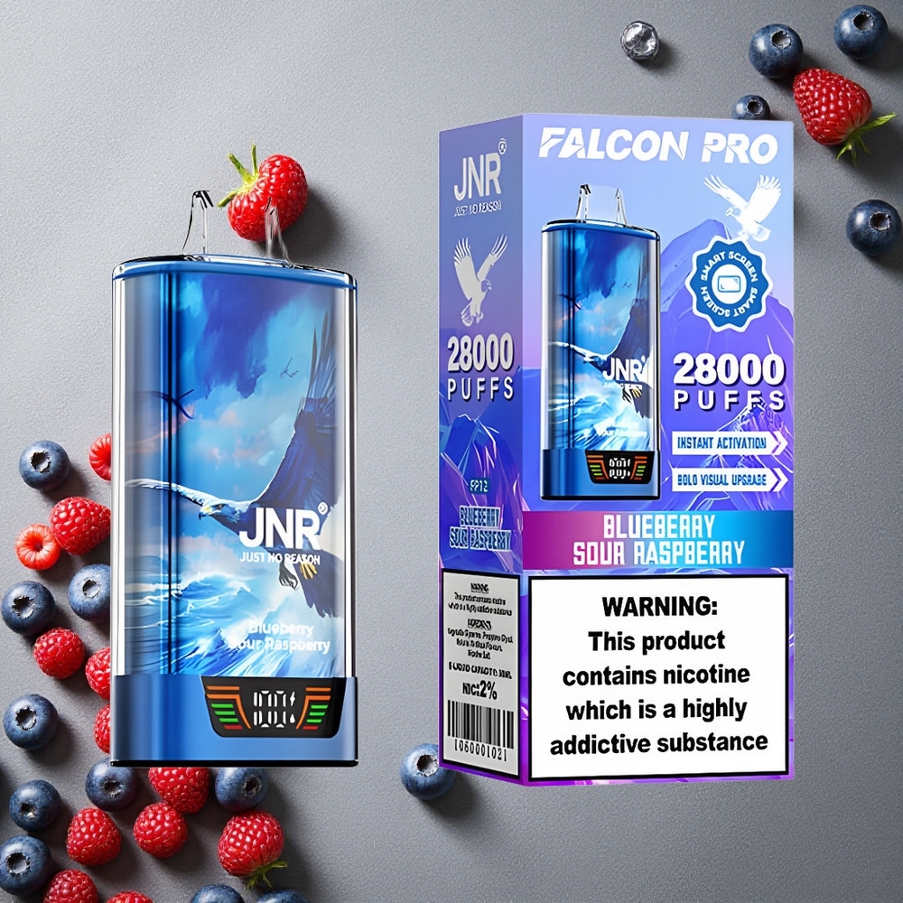 JNR Falcon Pro 28000 Puffs Mustikka-Hapanvadelma Finland wholesale 30ml Täytetty
