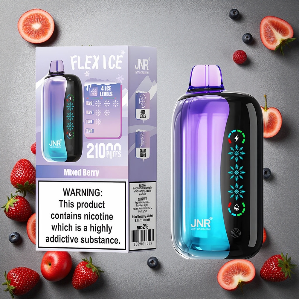 JNR Flex Ice 21000 Puffs Kertakäyttöinen Vape Mixed Berry (Marjasekoitus) 26ml E-neste Finland wholesale Jäätävällä Säädöllä