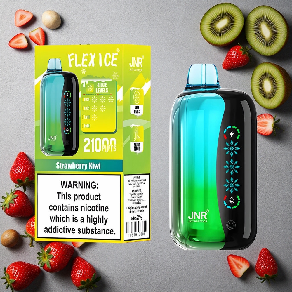 JNR Flex Ice 21000 Puffs Mansikka-Kiivi Finland wholesale Säädettävä Ice & Kosketusnäyttö
