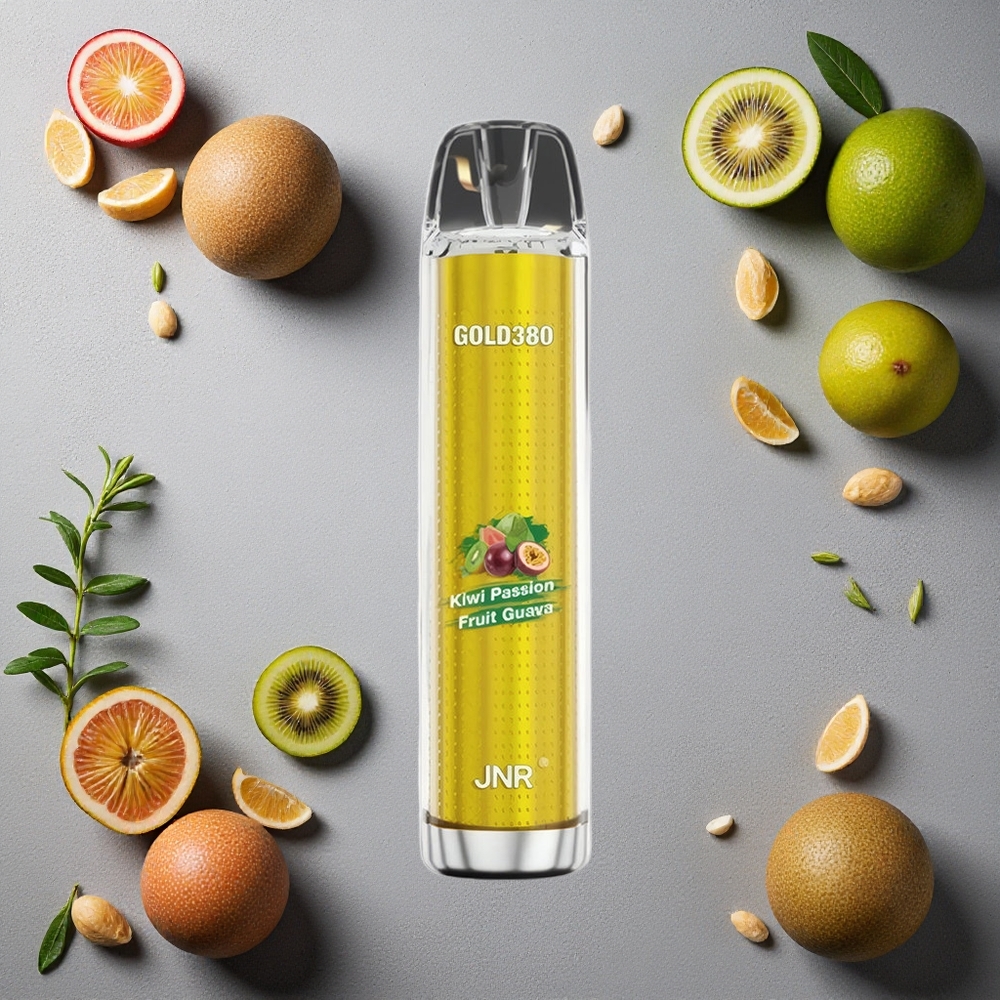 JNR Gold380 6000 Puffs Kertakäyttöinen Vape Kiiwi Passiohedelmä Guava Finland wholesale 1500mAh 13ml