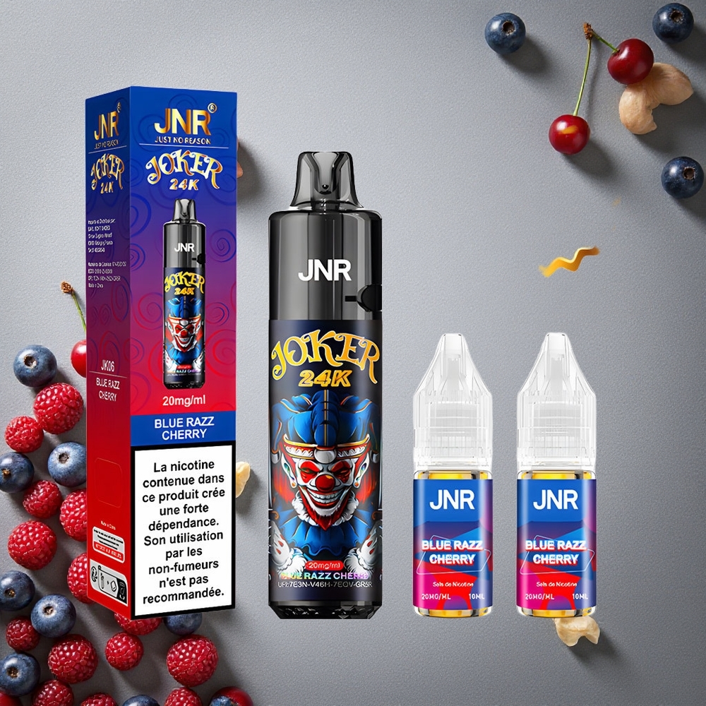 JNR Joker 24000 Puffs Sininen Vadelma-Kirsikka Finland wholesale 2+10ml Uudelleentäytettävä Pod