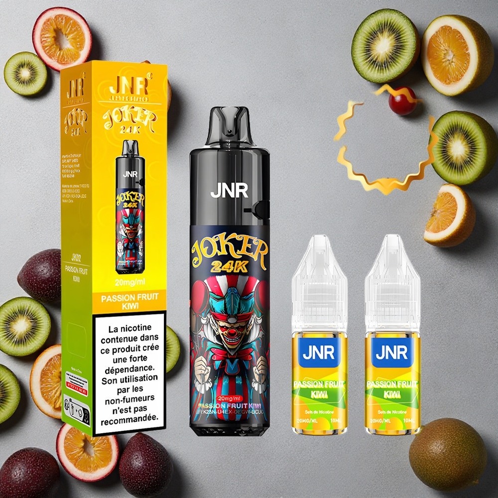 JNR Joker 24K Puffs Kertakäyttöinen Vape Passiohedelmä Kiivi Finland wholesale 800mAh Akku 2% Nikotiinia
