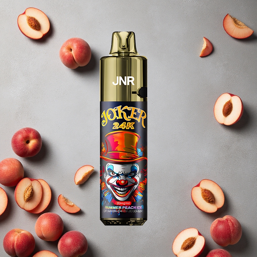 JNR Joker 24K Puffs Kesäpersikka-Jää Kertakäyttöinen Vape Finland wholesale 2+10ml Uudelleentäytettävä Pod 24000 Puhallusta