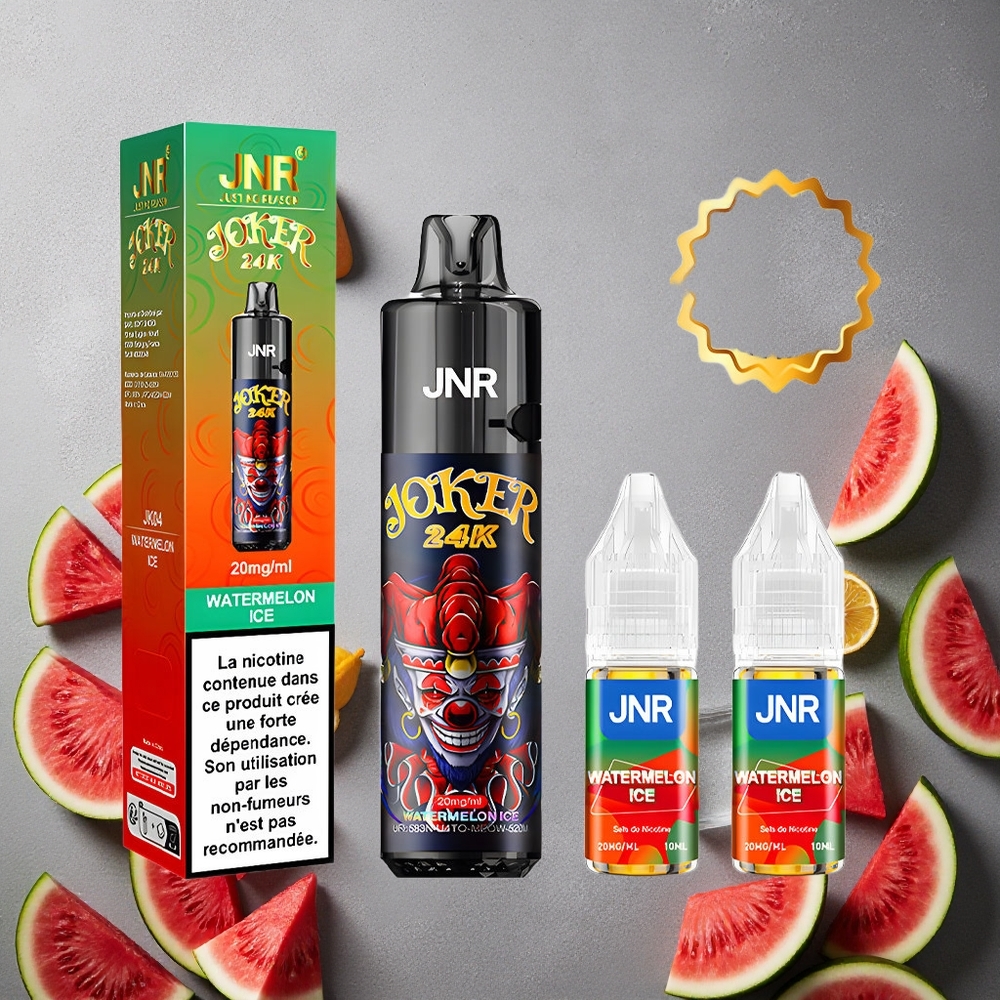 JNR Joker 24K Puffs Vesimelonijää Kertakäyttöinen Vape Finland wholesale 800mAh Akku 2% Nikotiinia