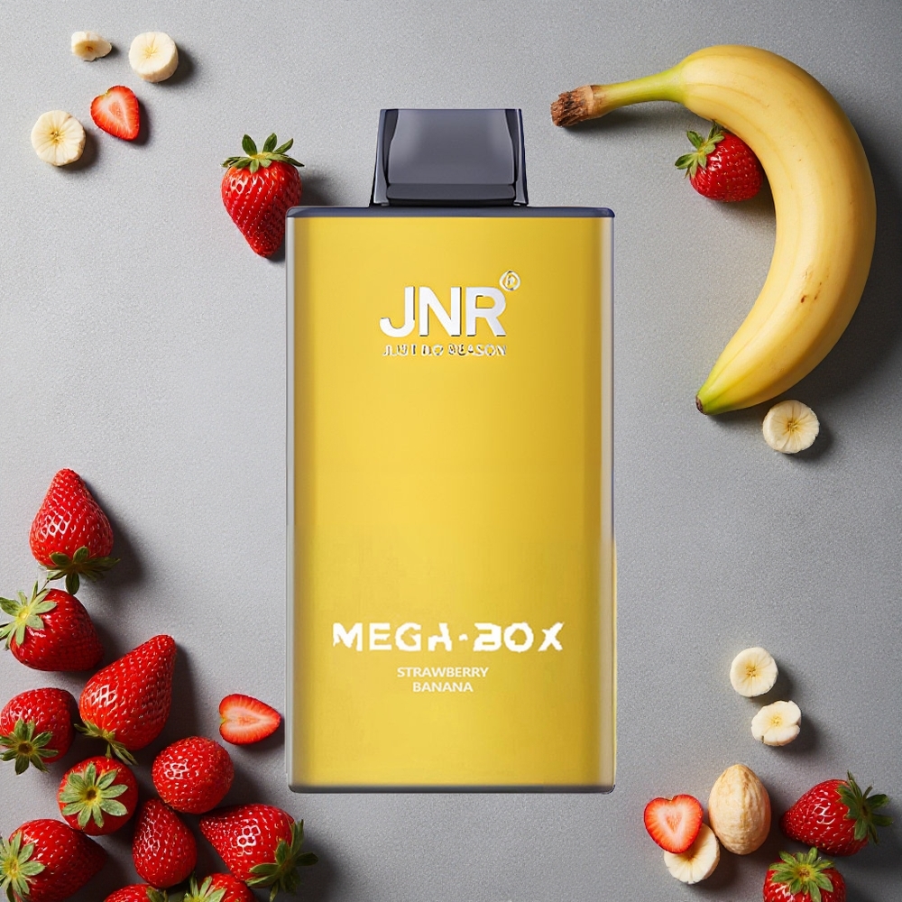 JNR Mega Box 25000 Puffs Kertakäyttöinen Vape Mansikka-Banaani Finland wholesale 30ml Nestemäistä Dual Mesh Coil
