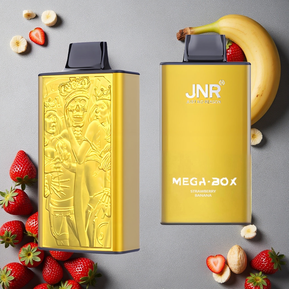 JNR Mega Box 25000 Puffs Kertakäyttöinen Vape Mansikka-Banaani Finland wholesale 30ml Nestemäistä Dual Mesh Coil