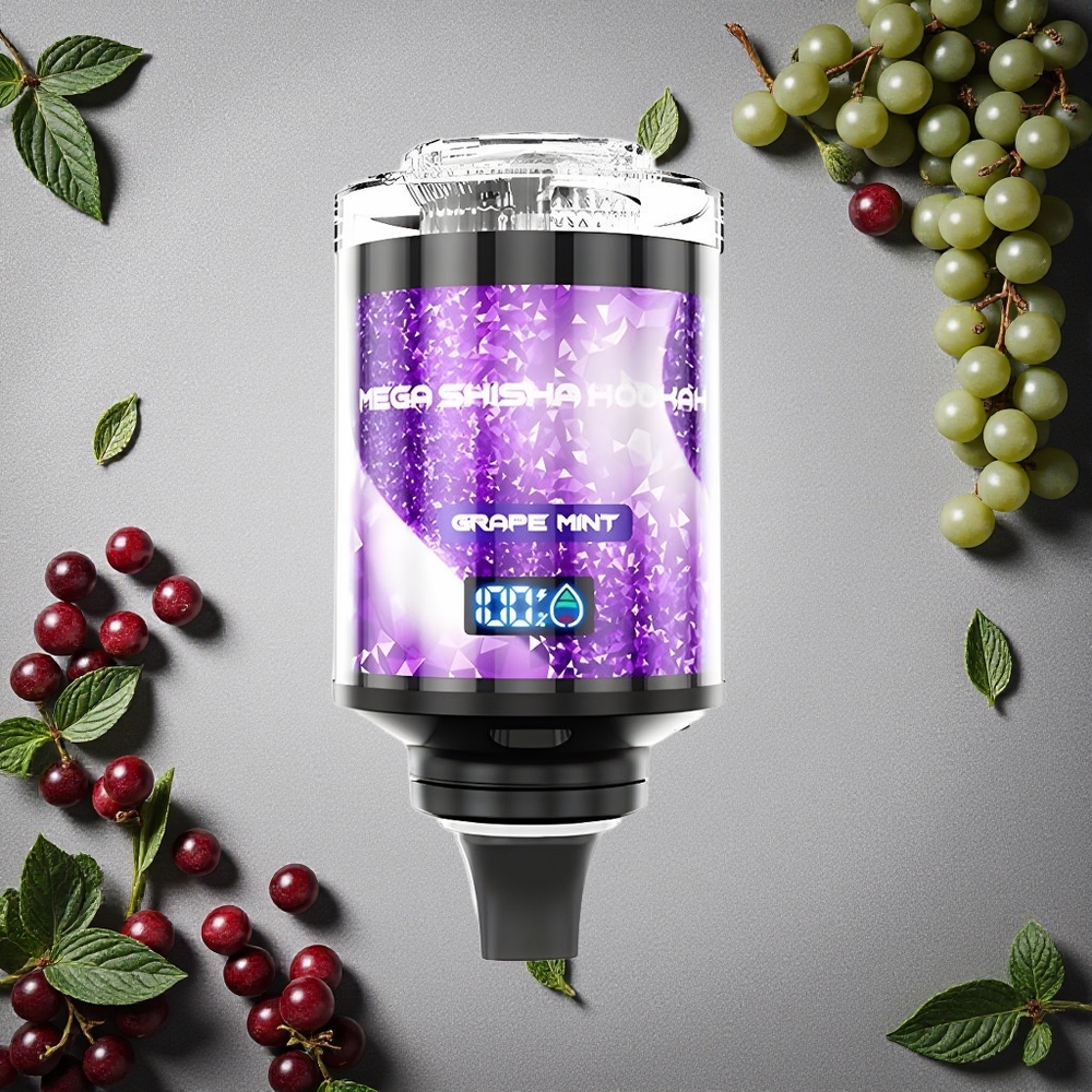 JNR Mega Shisha Hookah 100K Viiniräkä Mint Finland wholesale 60ml nestekapasiteetti 2200mAh akku