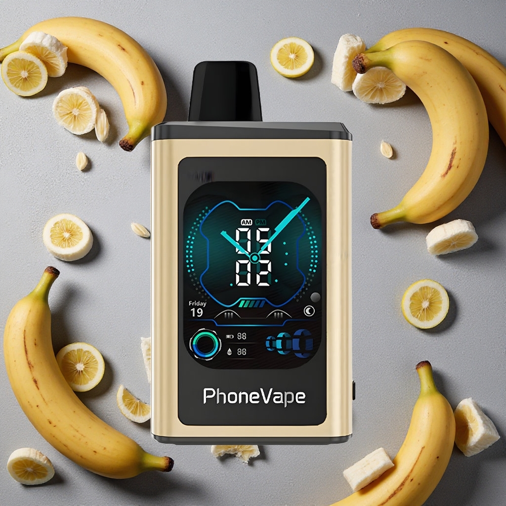 JNR PhoneVape 30000 puffs Banaanijää Suomi Finland wholesale 850mAh Type-C Ladattava Akku Täysi Näyttö