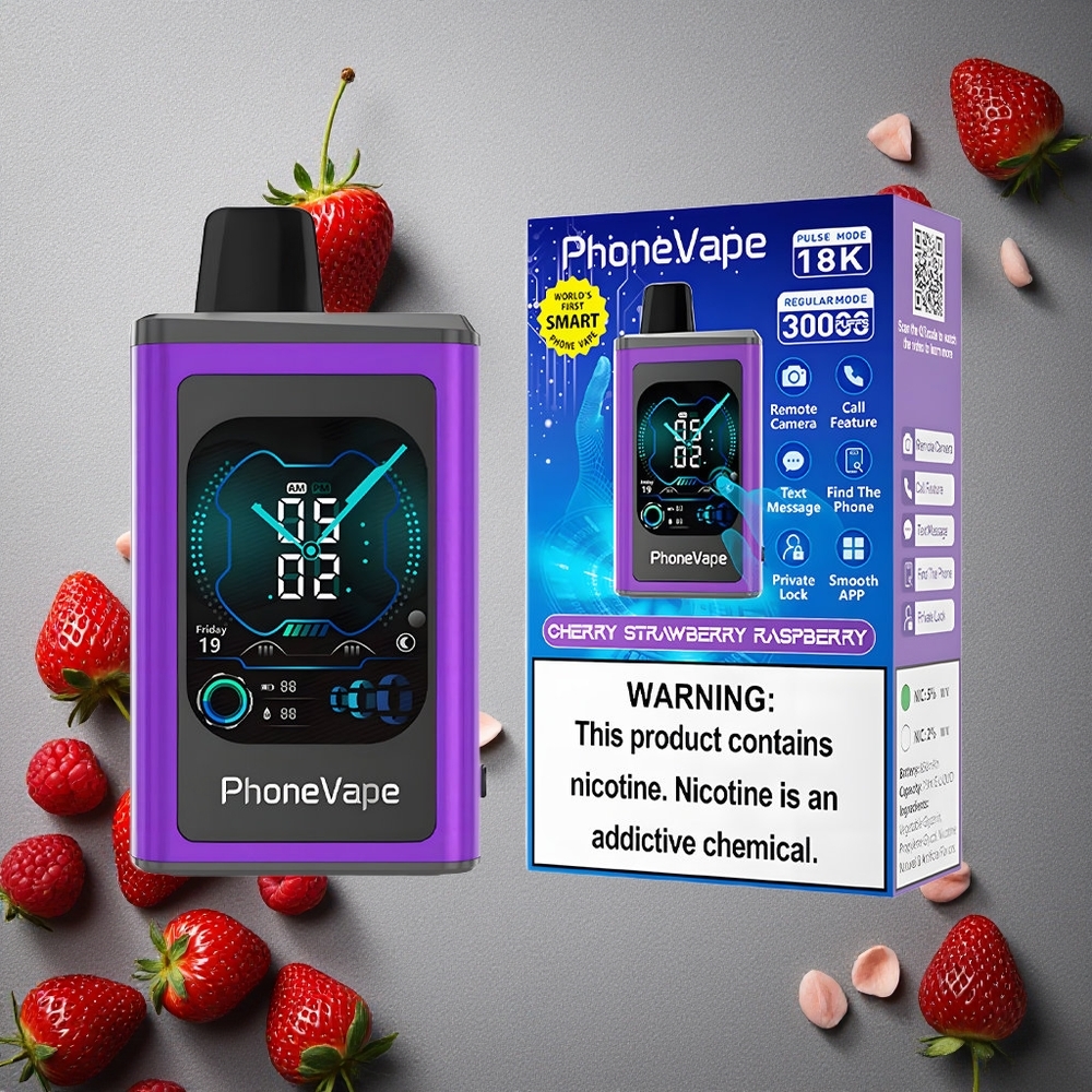 JNR PhoneVape 30000 puffs Kirsikka Mansikka Vadelma Finland wholesale 850mAh Type-C Ladattava Akku Sovellusohjattu