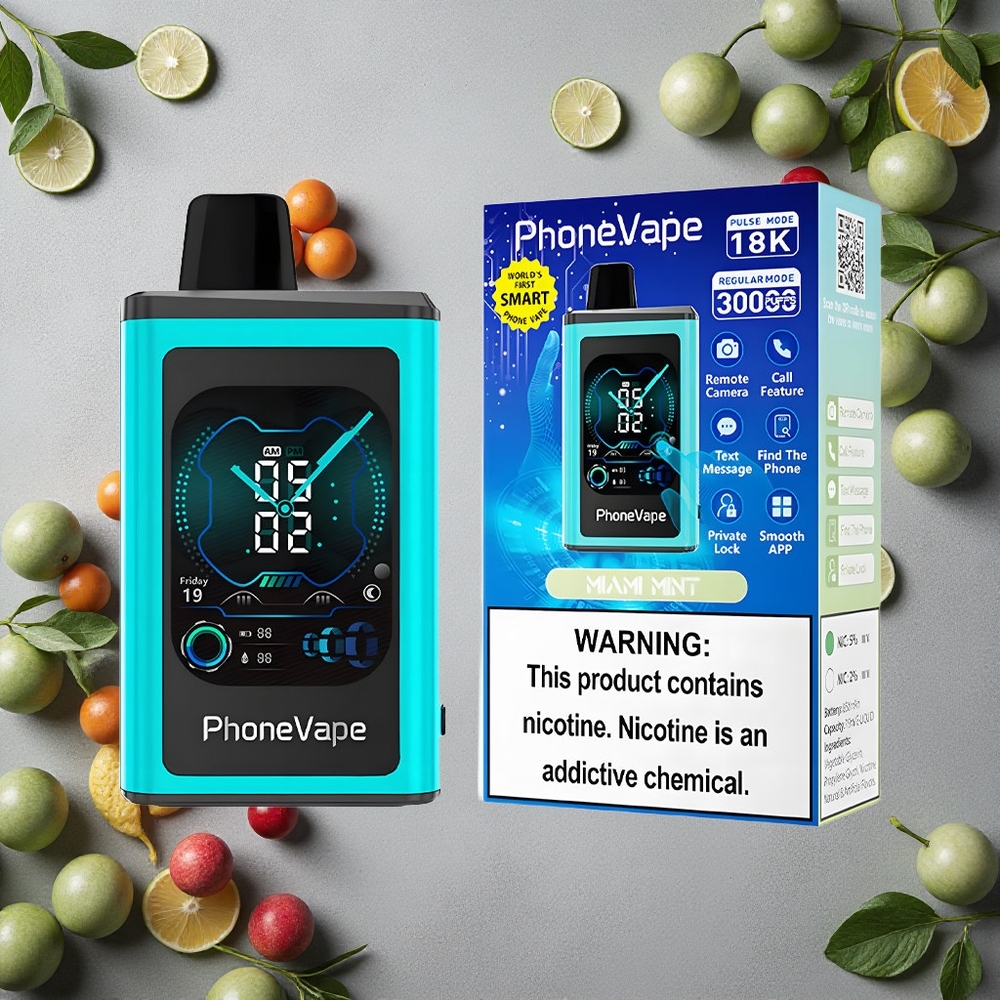 JNR PhoneVape 30000 puffs Miami Mint 850mAh Type-C Ladattava Akku, App Controlled Finland wholesale