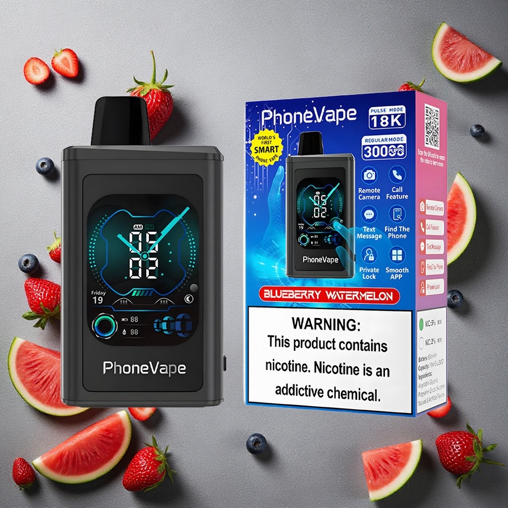 JNR PhoneVape 30000 puffs Mustikka-Arbuusi Finland wholesale Täysinäyttöinen Näyttö & Type-C Ladattava Akku
