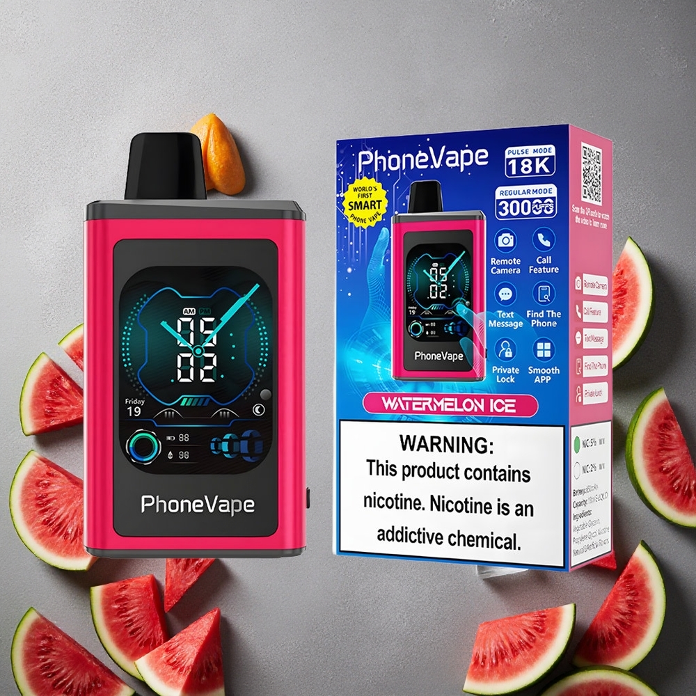 JNR PhoneVape 30000 puffs Vesimelonijää Kertakäyttöinen Vape Finland wholesale 850mAh Type-C Ladattava Akku Sovelluksella Ohjattava