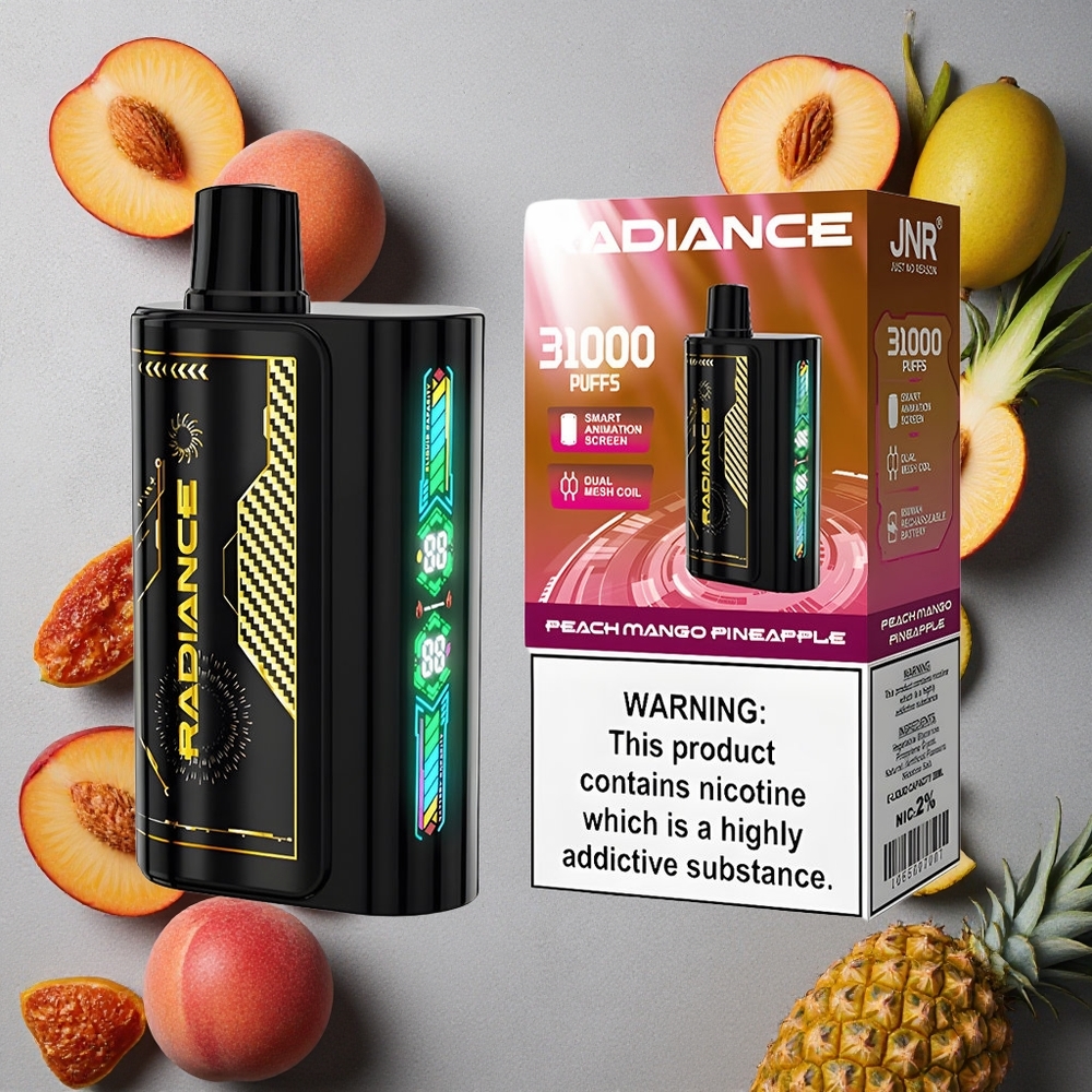 JNR Radiance 31000 Puffs Kertakäyttöinen Vape Persikka Mango Ananas Finland wholesale 28ml E-neste