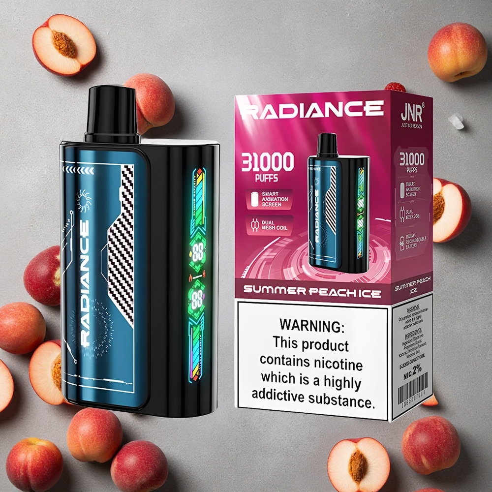 JNR Radiance 31000 Puffs Kesäpersikka-Jää Finland wholesale 28ml Nestemäinen Tupakka