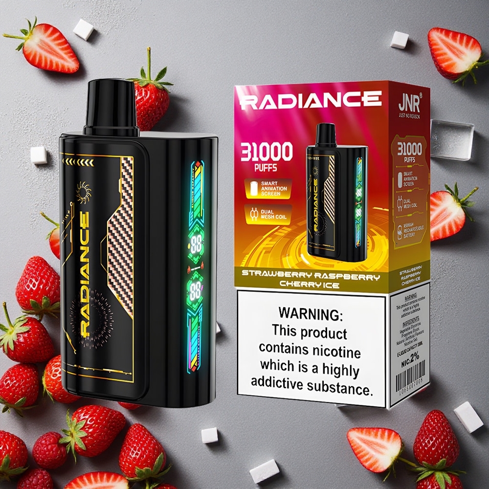 JNR Radiance 31000 Puffs Mansikka Vadelma Kirsikka Jää Finland wholesale 28ml Nestettä Type-C Lataus