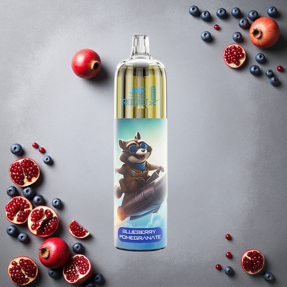 JNR Rocket-X 12400 Puffs Kertakäyttöinen Vape Mustikka Granaatti Finland wholesale Säädettävä ilmavirta 25ml nestemäärä