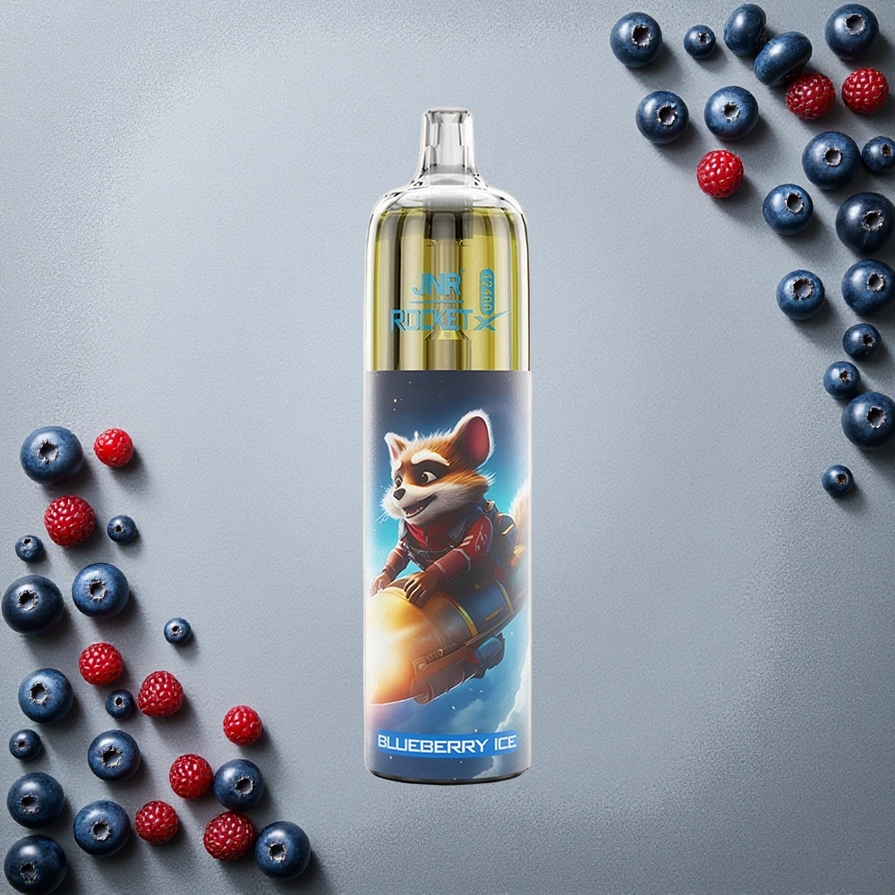 JNR Rocket-X 12400 Puffs Kertakäyttöinen Vape Mustikka-Jää Finland wholesale Säädettävä Ilmanvirtaus RGB-valot