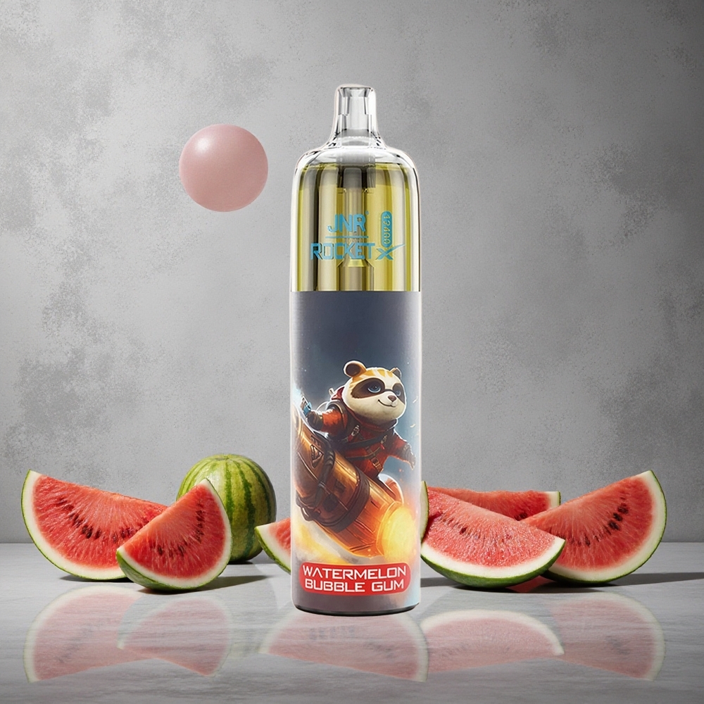 JNR Rocket-X 12400 Puffs Vesimelonikupla (Watermelon Bubble Gum) Finland wholesale Säädettävä ilmavirta & RGB-valot