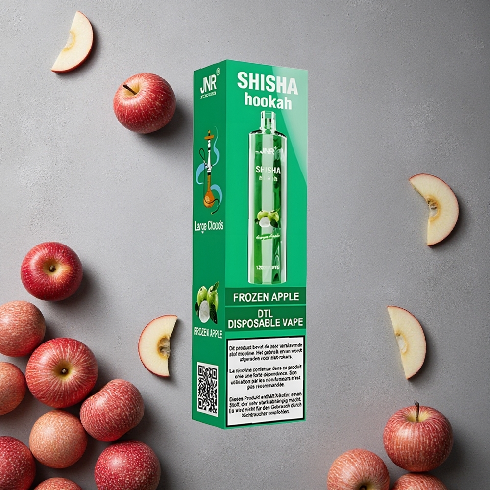 JNR Shisha Hookah 12000 Puffs Jäädyttänyt Omena Finland wholesale 24ml nestemäärä 750mAh akku