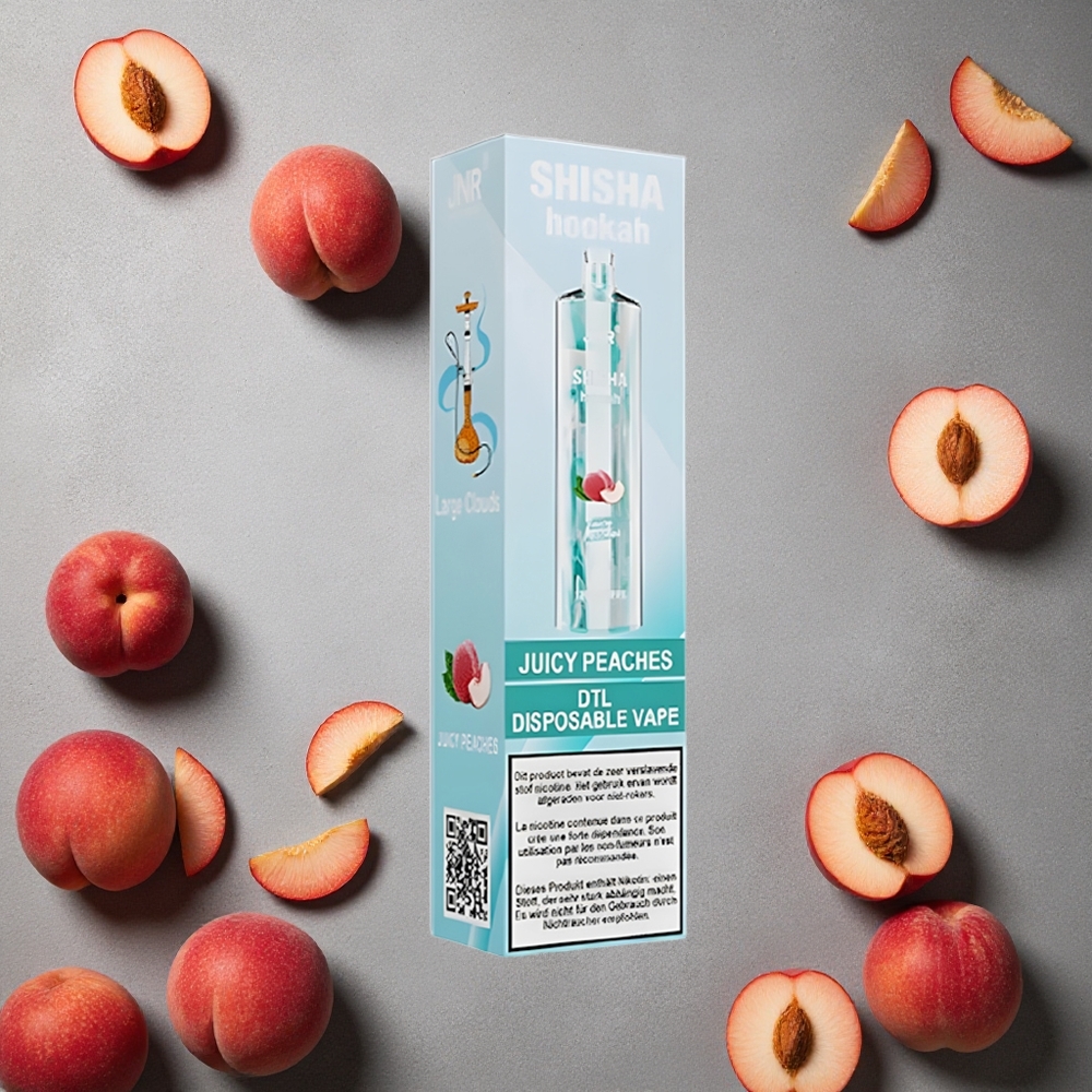 JNR Shisha Hookah 12000 Puffs Juicy Peaches (Persikoita) Finland wholesale 24ml nestemäärä