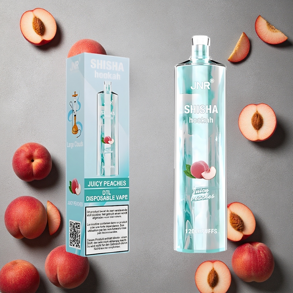 JNR Shisha Hookah 12000 Puffs Juicy Peaches (Persikoita) Finland wholesale 24ml nestemäärä