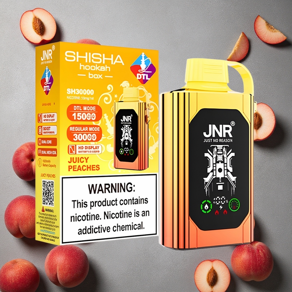 JNR Shisha Hookah Box 20500 Puffs Juicypersikka Finland wholesale HD Näyttö 20500 Puffs 1000mAh Akku