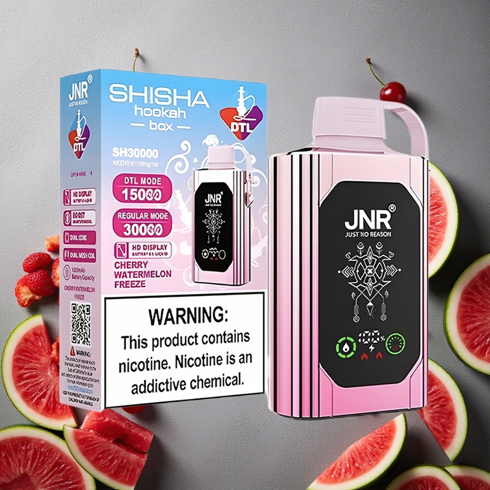 JNR Shisha Hookah Box 20500 Puffs Kirsikka-Arbuusi Jäädyke Finland wholesale HD Näyttö 25ml Nestemäärä