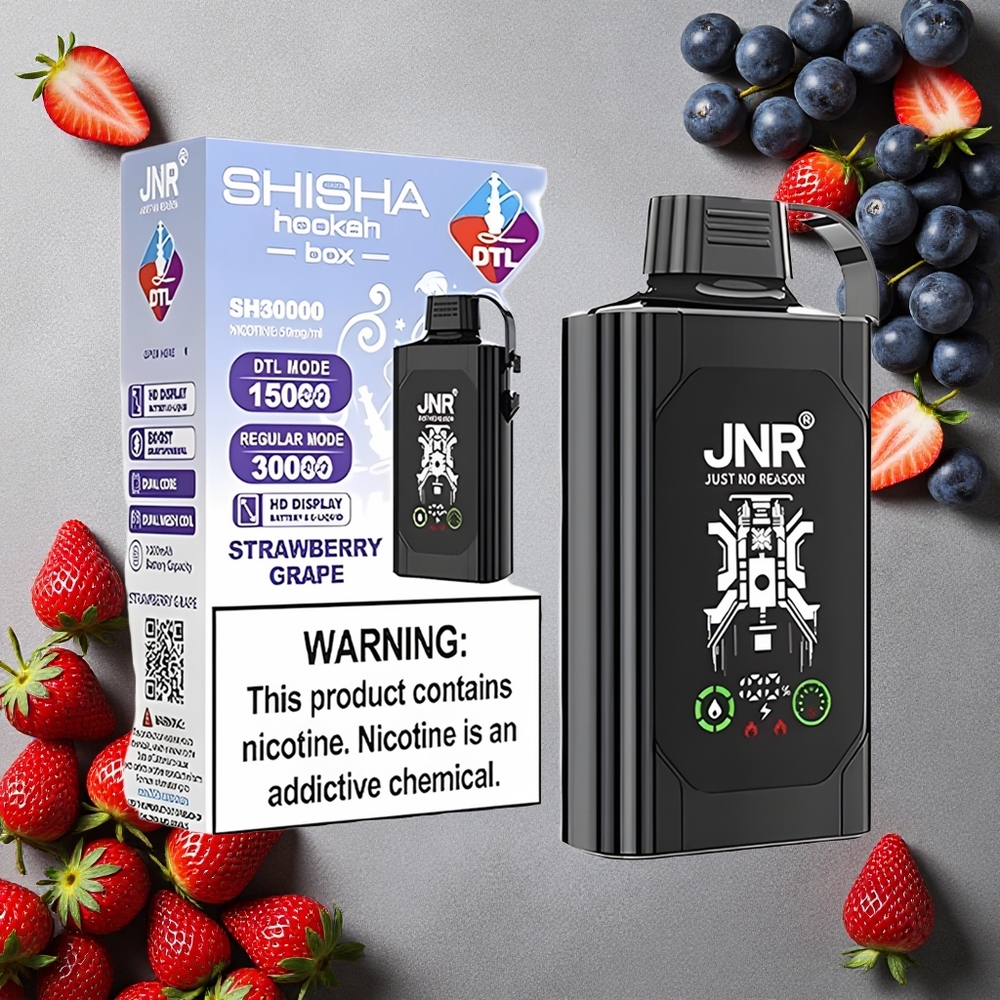 JNR Shisha Hookah Box 20500 Puffs Mansikka Viinirypäle Finland wholesale HD-näyttö 1000mAh