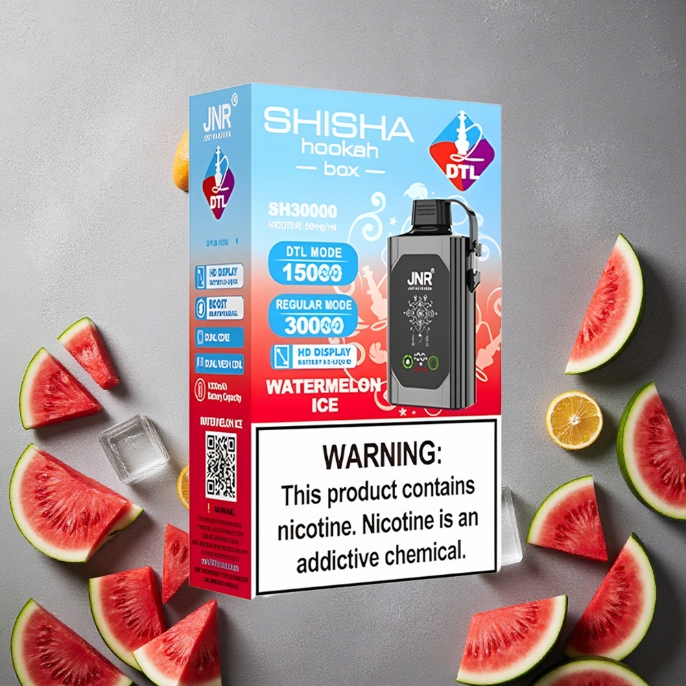 JNR Shisha Hookah Box 20500 Puffs Vesimelonijää Finland wholesale HD-näyttö 1000mAh