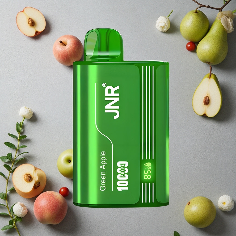 JNR Tank 10000 Puffs Kertakäyttöinen Vape Vihreä Omena Persikka Päärynä Finland wholesale Säädettävä ilmavirta 20ml nestemäärä