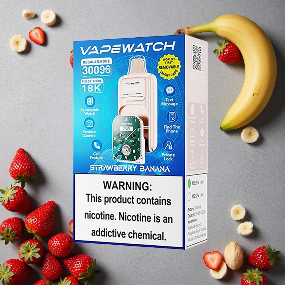 JNR Vape Watch 30000 Puffs Mansikka-Banaani Finland wholesale 1000mAh akku 19ml nestemäärä