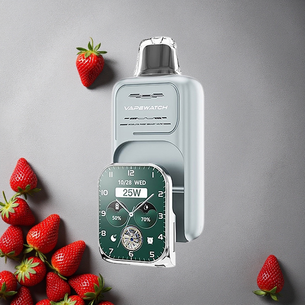 JNR Vape Watch 30000 Puffs Mansikka-Jää -tuote 19mL nestemäärä Finland wholesale Dual Mesh Coil